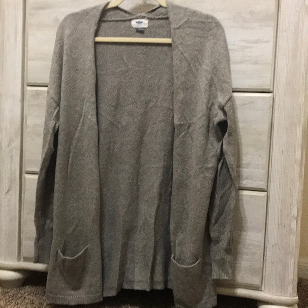 Oatmeal open front cardigan